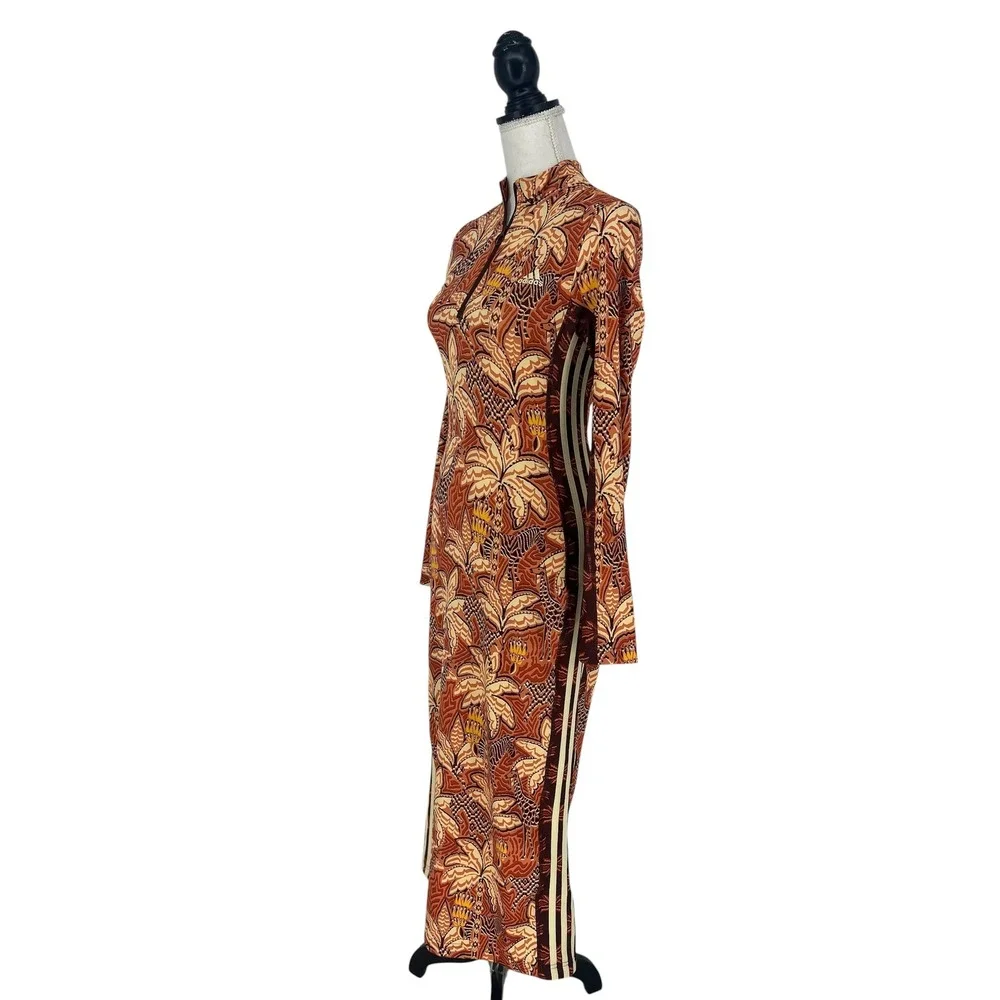 Farm Rio x Adidas Tropical Print Zip Up Midi Dress Small - Picture 8 of 16